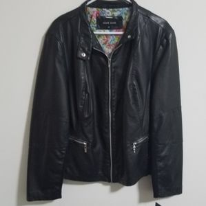 NWT Women's Black Rivet Faux Leather Jacket 2XL